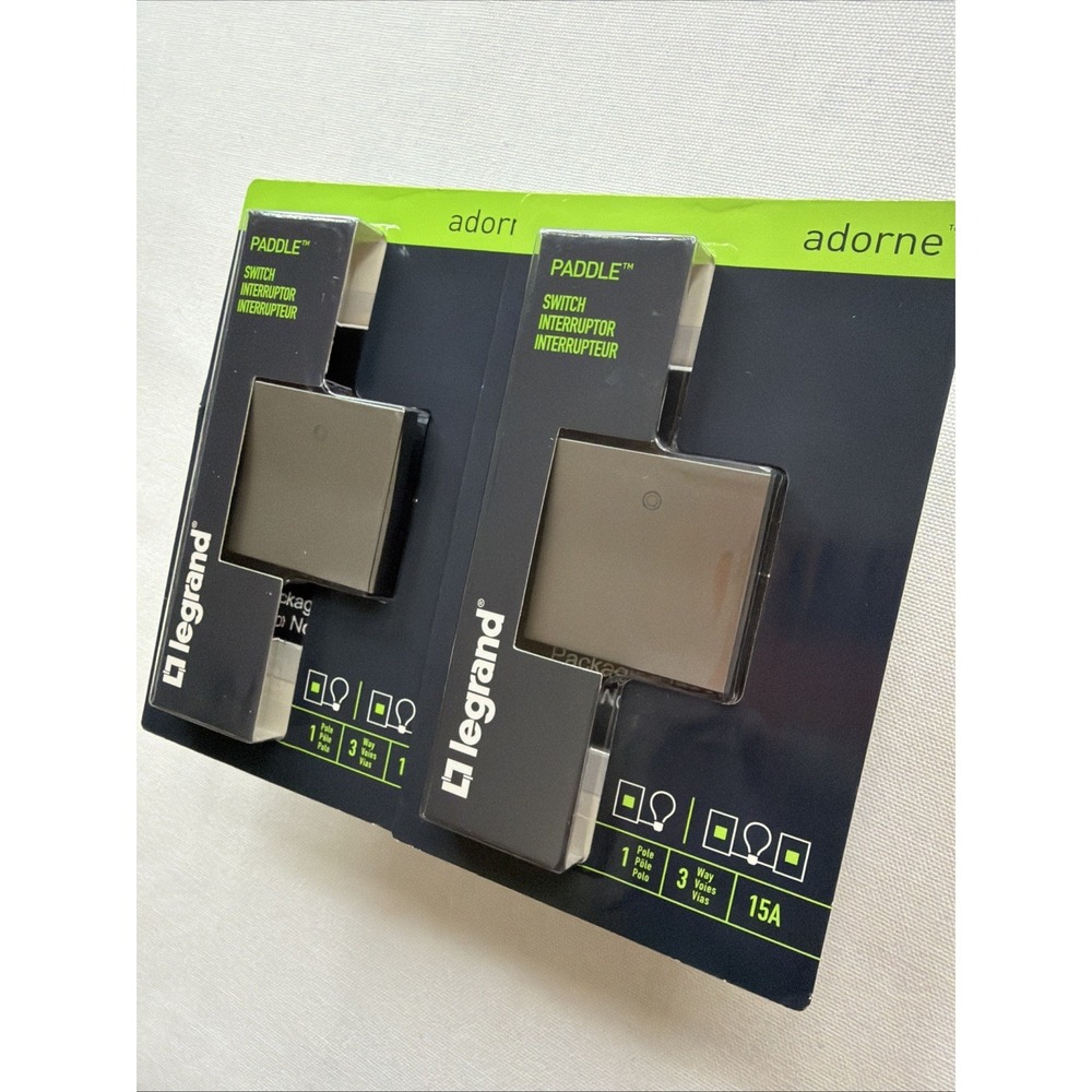 Legrand Switch ASPD1532M4 Adorne 15A Paddle Magnesium Lot Of 2
